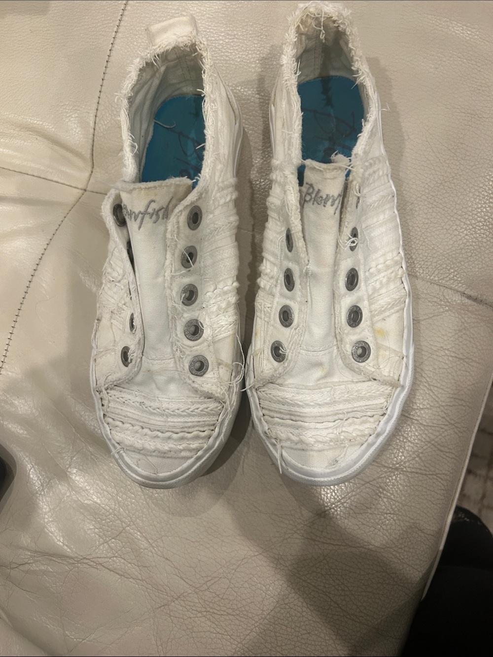 White Slip-On Canvas Sneakers for Women Blowfish Brand!